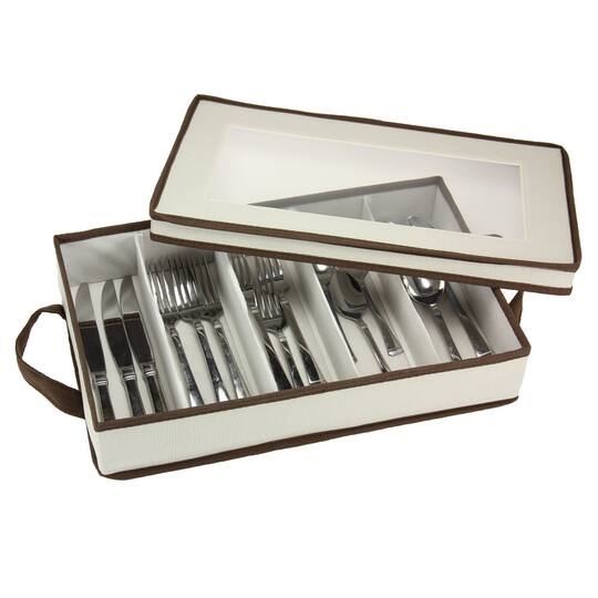 Household Essentials 19" Windowed Flatware Storage Chest